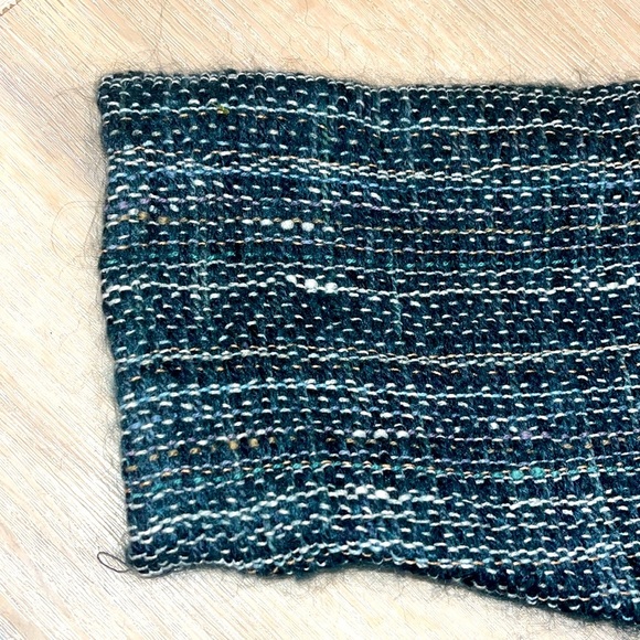 OOAK Vintage sweater overcoat oversized lagenlook RARE teal plaid pockets unique - Picture 4 of 11